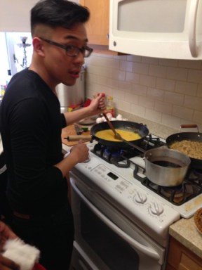 Stirrin' the eggs while the roommate blasts Jay-Z's 