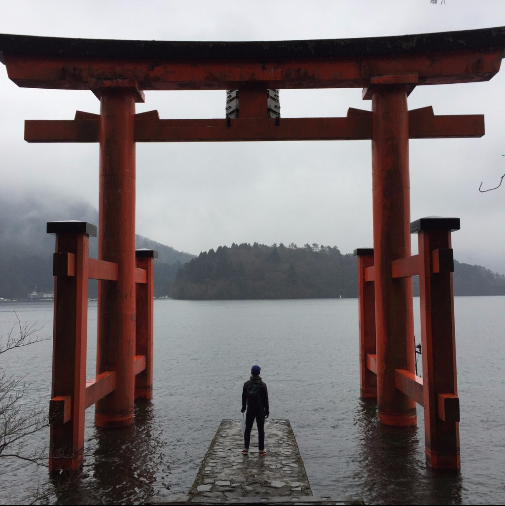 Large Torii of Hakone Shrine on Lake Ashi